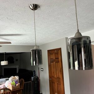 Set of 4 New Smoked Modern Glass Pendant Light